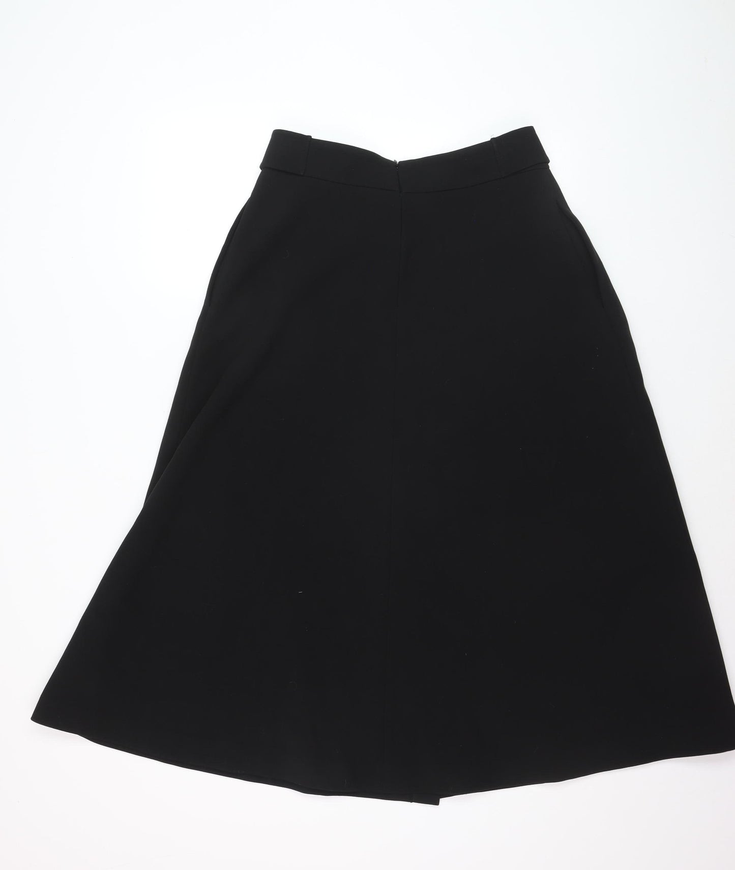 Marks and Spencer Women’s Black A-Line Midi Skirt UK 12 Lined Stretch Workwear