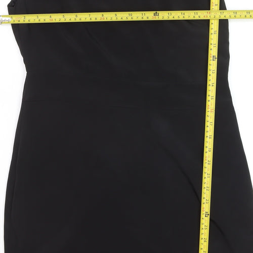 Oasis Women Black Size 12 Beaded Sheath Party Dress