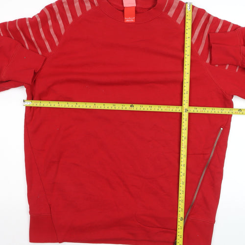 Nike Men's Red Pullover Sweatshirt L Zip Detail Track & Field