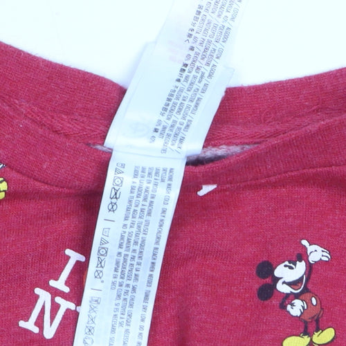 Disney Store Womens Red Mickey Mouse I Love NY Sweatshirt 2XL Cotton Blend