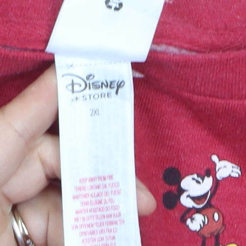 Disney Store Womens Red Mickey Mouse I Love NY Sweatshirt 2XL Cotton Blend