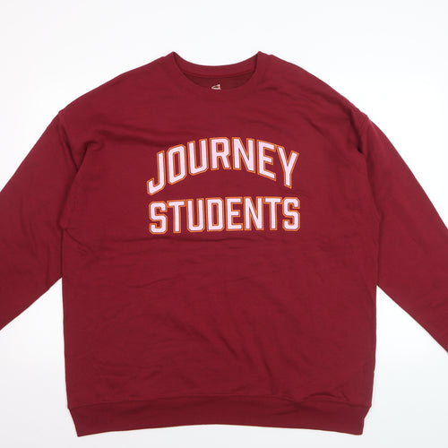 Hanes Men’s Red XL Pullover Crew Neck Sweatshirt Journey Students