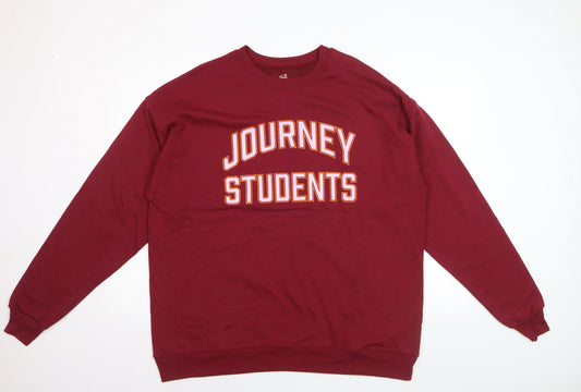 Hanes Men’s Red XL Pullover Crew Neck Sweatshirt Journey Students