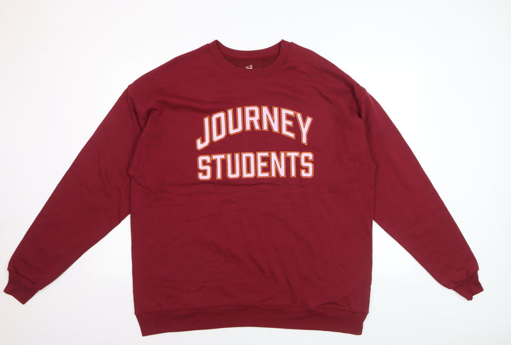 Hanes Men’s Red XL Pullover Crew Neck Sweatshirt Journey Students