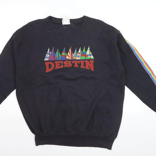 Lee Sport Men's Black Medium Pullover Sweatshirt Destin Graphic Retro