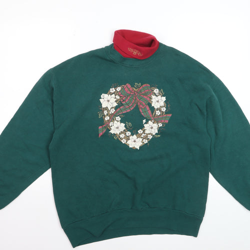 Gopher Sport Women’s Green Christmas Pullover Jumper Size L