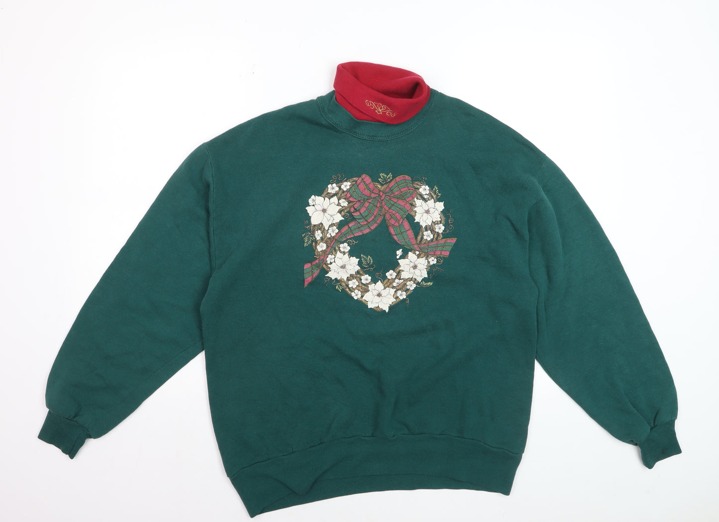 Gopher Sport Women’s Green Christmas Pullover Jumper Size L