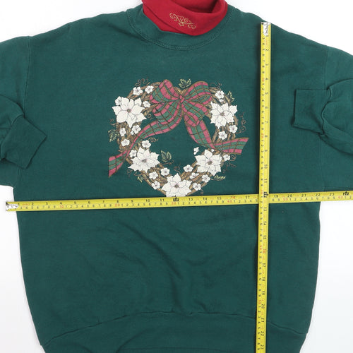 Gopher Sport Women’s Green Christmas Pullover Jumper Size L
