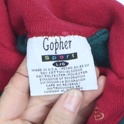 Gopher Sport Women’s Green Christmas Pullover Jumper Size L