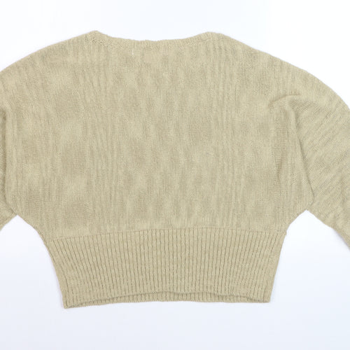 Marks and Spencer Women Beige M Relaxed Knit Pullover Jumper