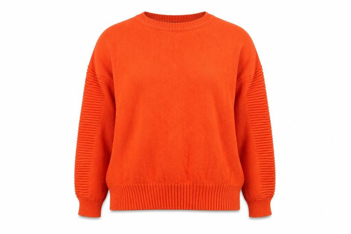 French Connection Women's Orange Cotton Crew Neck Jumper Size S