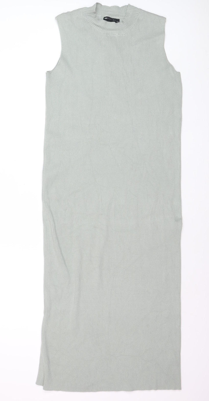 ASOS DESIGN Women’s Grey Sleeveless Ribbed Bodycon Midi Dress Size 6