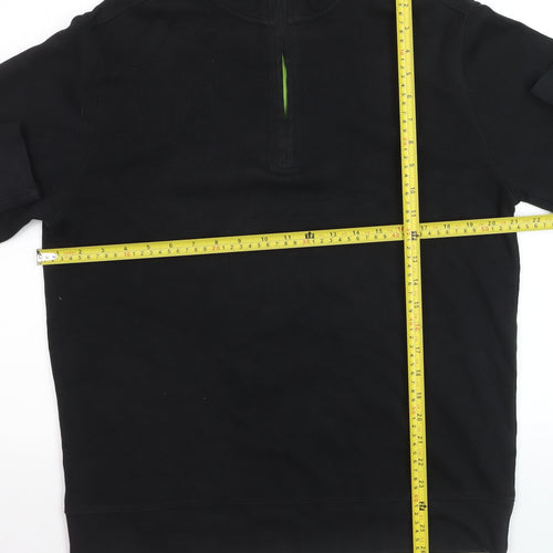 b Mens Black L 1/4 Zip Cotton Pullover Sweatshirt