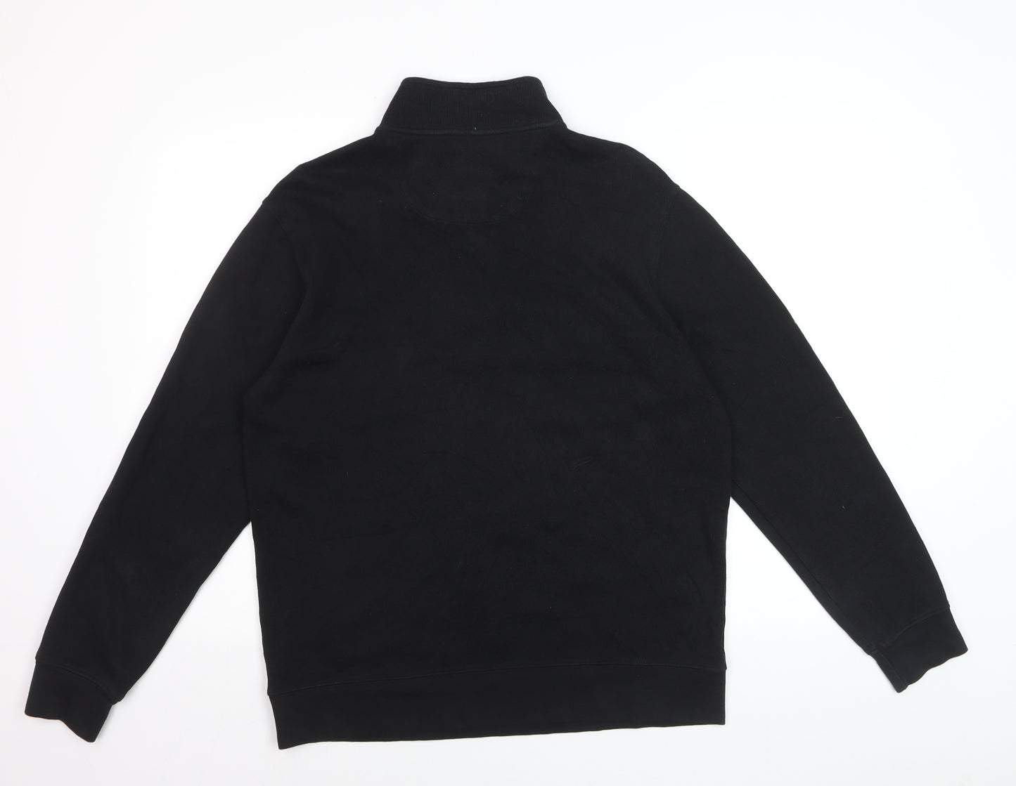 b Mens Black L 1/4 Zip Cotton Pullover Sweatshirt