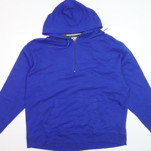 Champion Men's Blue 2XL Half Zip Fleece Hoodie