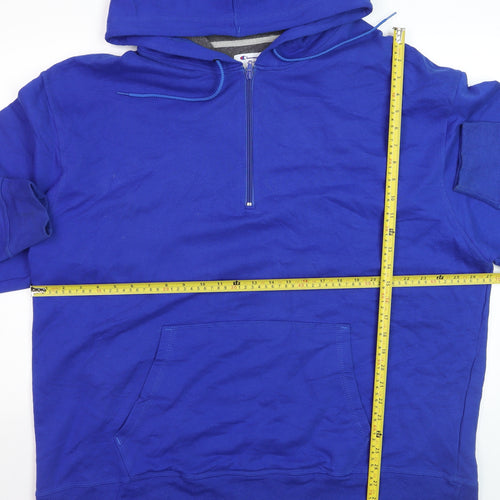Champion Men's Blue 2XL Half Zip Fleece Hoodie