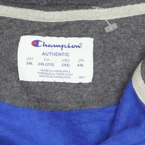 Champion Men's Blue 2XL Half Zip Fleece Hoodie