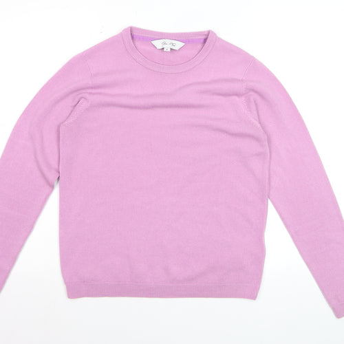 Plum Tree Women Pink Crew Neck Acrylic Jumper Size S