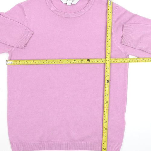 Plum Tree Women Pink Crew Neck Acrylic Jumper Size S