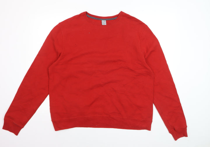 Champion Men's Red Crew Neck Pullover Sweatshirt Size M