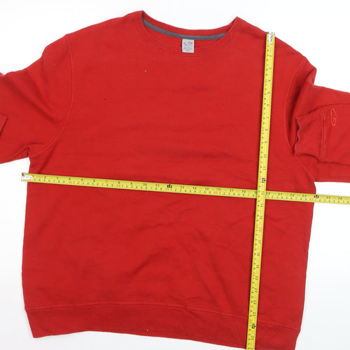 Champion Men's Red Crew Neck Pullover Sweatshirt Size M