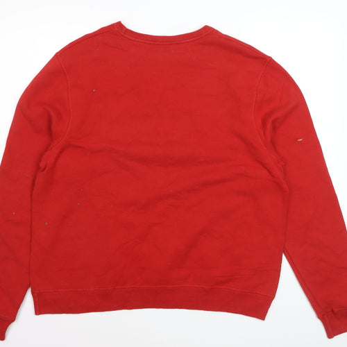 Champion Men's Red Crew Neck Pullover Sweatshirt Size M