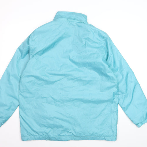 Totes Womens Blue Water Resistant Full Zip Mid-Length Jacket Size M