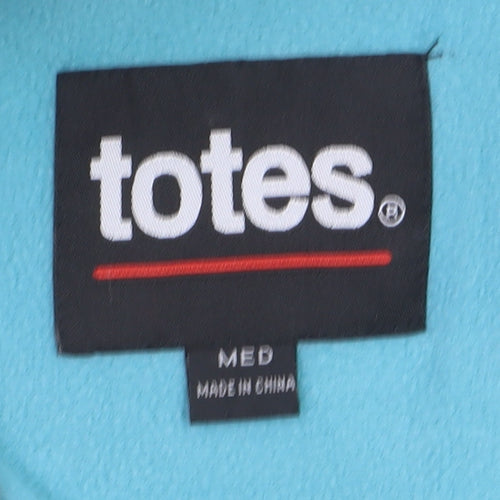 Totes Womens Blue Water Resistant Full Zip Mid-Length Jacket Size M