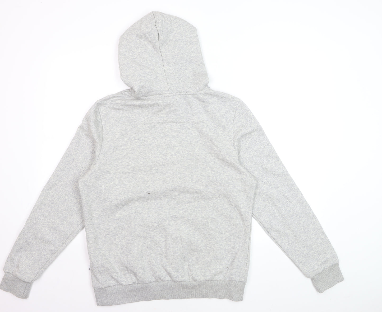 Puma Men Grey Pullover Hoodie L Hooded Sweatshirt Graphic Logo