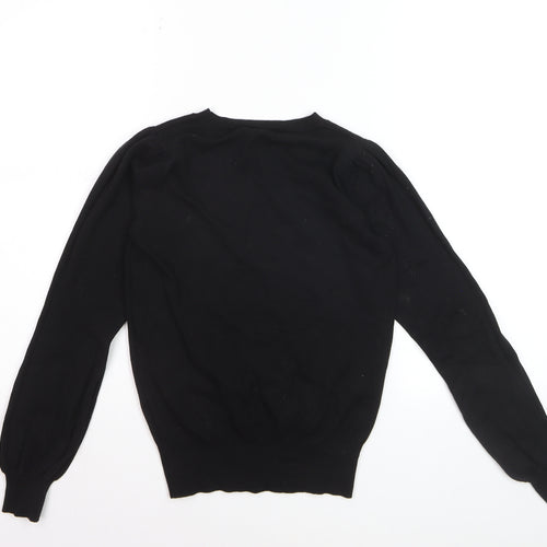 Oasis Women's Black XS Heart Cutout Crew Neck Knit Jumper