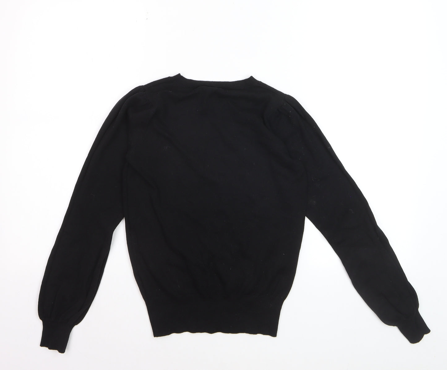 Oasis Women's Black XS Heart Cutout Crew Neck Knit Jumper
