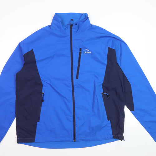 L.L.Bean Men's Blue XL Windbreaker Jacket Polyester Zip Outdoor