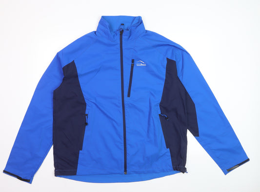 L.L.Bean Men's Blue XL Windbreaker Jacket Polyester Zip Outdoor