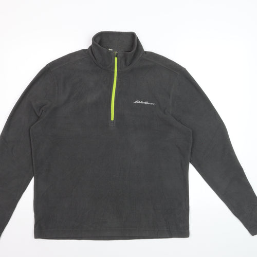 Eddie Bauer Men's Grey Fleece 1/4 Zip Pullover Sweatshirt Size S