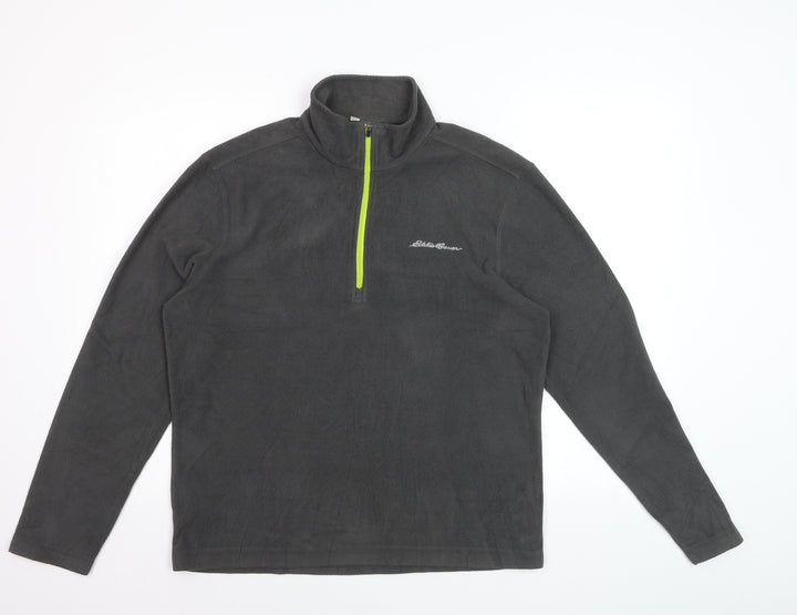 Eddie Bauer Men's Grey Fleece 1/4 Zip Pullover Sweatshirt Size S