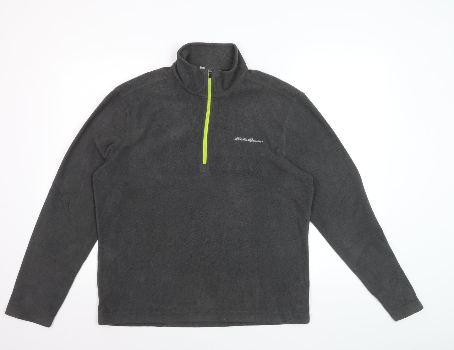 Eddie Bauer Men's Grey Fleece 1/4 Zip Pullover Sweatshirt Size S
