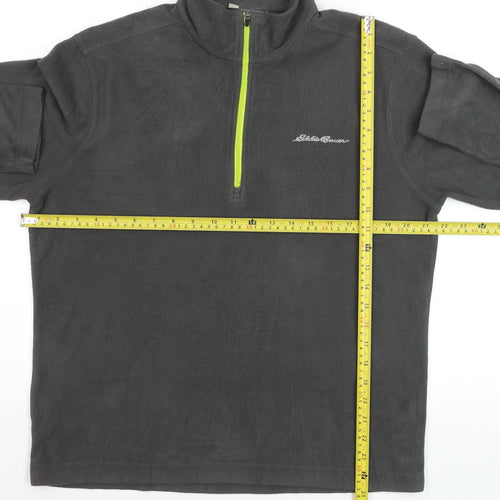 Eddie Bauer Men's Grey Fleece 1/4 Zip Pullover Sweatshirt Size S
