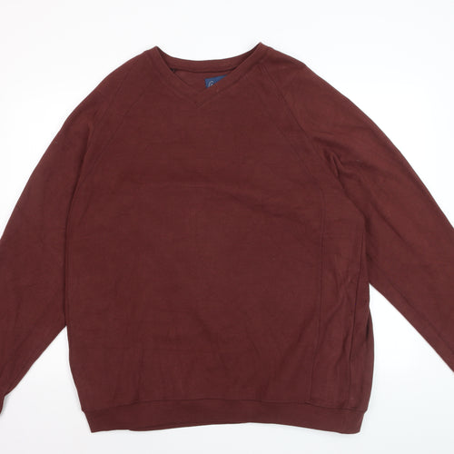 Arnold Palmer Men's Brown V-Neck Pullover Jumper Size L Cotton Blend