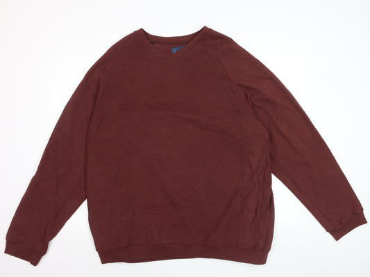 Arnold Palmer Men's Brown V-Neck Pullover Jumper Size L Cotton Blend