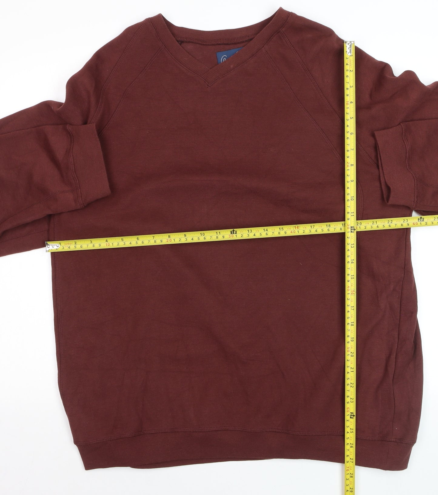 Arnold Palmer Men's Brown V-Neck Pullover Jumper Size L Cotton Blend