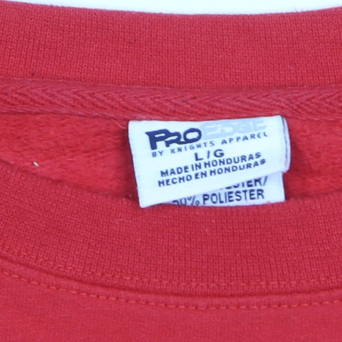 Pro Edge Men’s Red Wisconsin Logo Pullover Jumper Size L