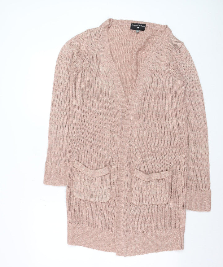 Originals Knitwear Women Beige Chunky-Knit Cardigan Small