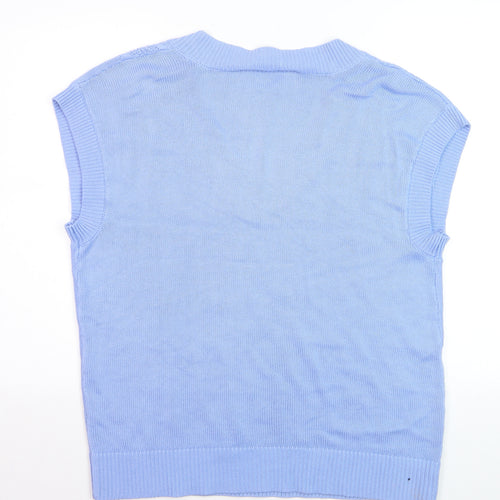 Ruth Langsford Women's Blue V-Neck Cable Knit Sleeveless Vest M