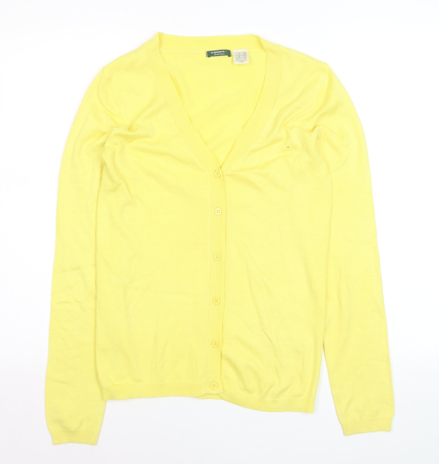 La Redoute Women Yellow Acrylic Blend V-Neck Cardigan Size 10-12