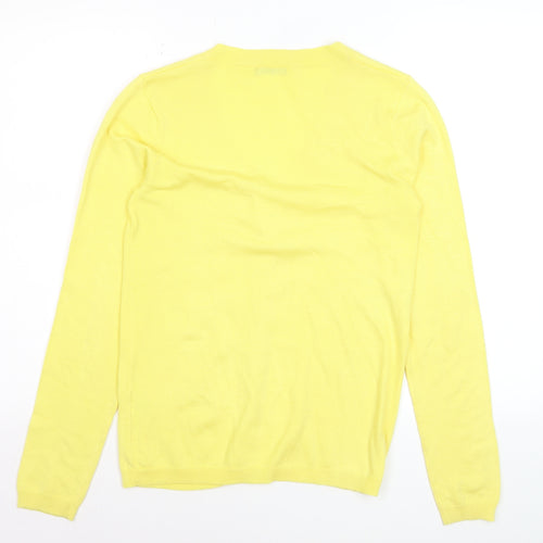 La Redoute Women Yellow Acrylic Blend V-Neck Cardigan Size 10-12