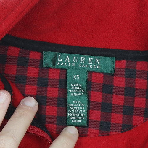 Lauren Ralph Lauren Women Red Fleece Full Zip Sweatshirt XS