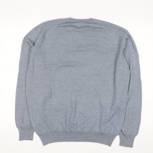 Gran Sasso Men’s Grey Wool V-Neck Pullover Jumper Size L