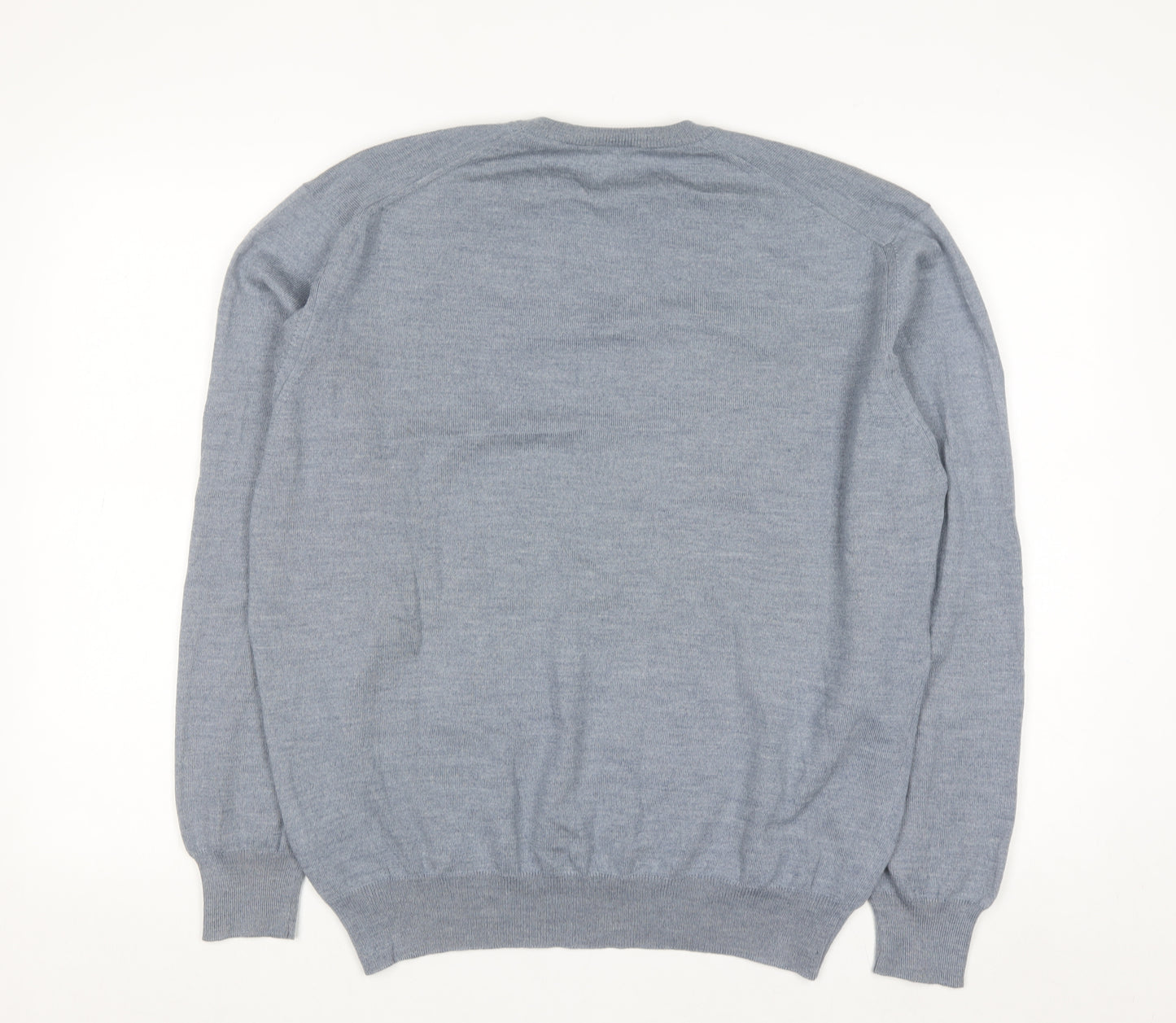 Gran Sasso Men’s Grey Wool V-Neck Pullover Jumper Size L
