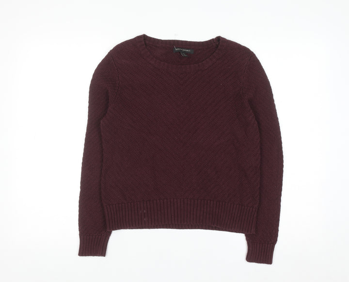 Banana Republic Women's Purple Petite Crew Neck Cotton Jumper S