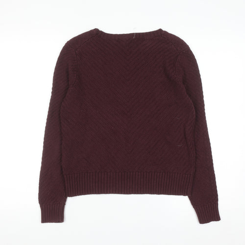 Banana Republic Women's Purple Petite Crew Neck Cotton Jumper S